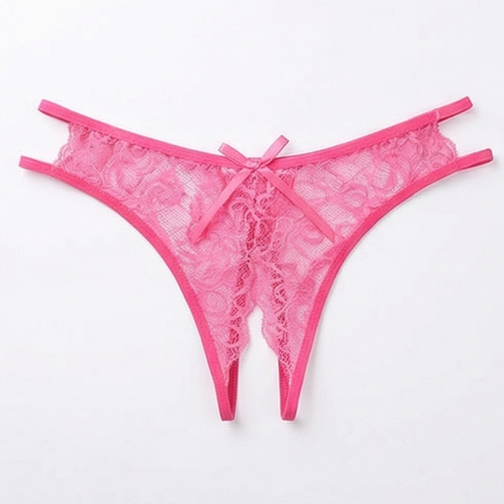 Velara – Women's Floral Lace Open Crotch Thong