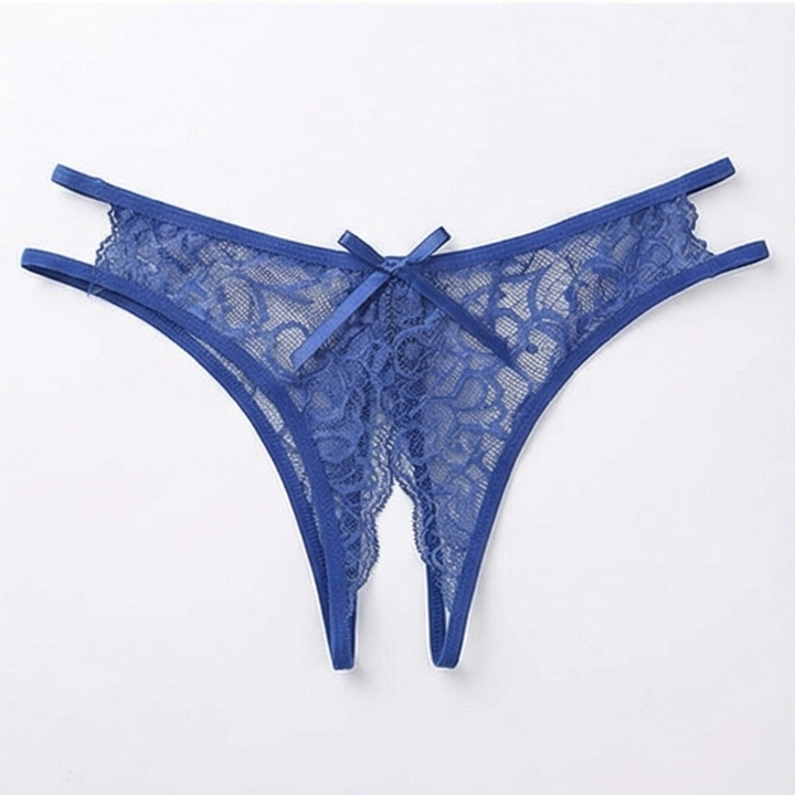 Velara – Women's Floral Lace Open Crotch Thong