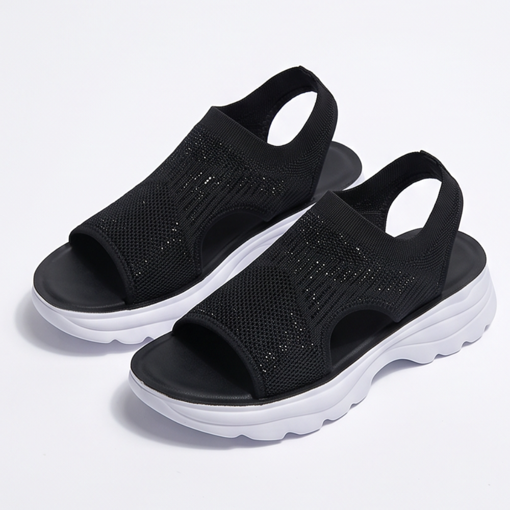 Caluna – Cushioned Slip-On Platform Sandals