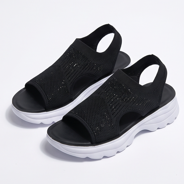 Caluna – Cushioned Slip-On Platform Sandals