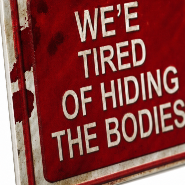 Hollerwood™ – Rustic No Trespassing Tin Sign for Porch Garage Garden