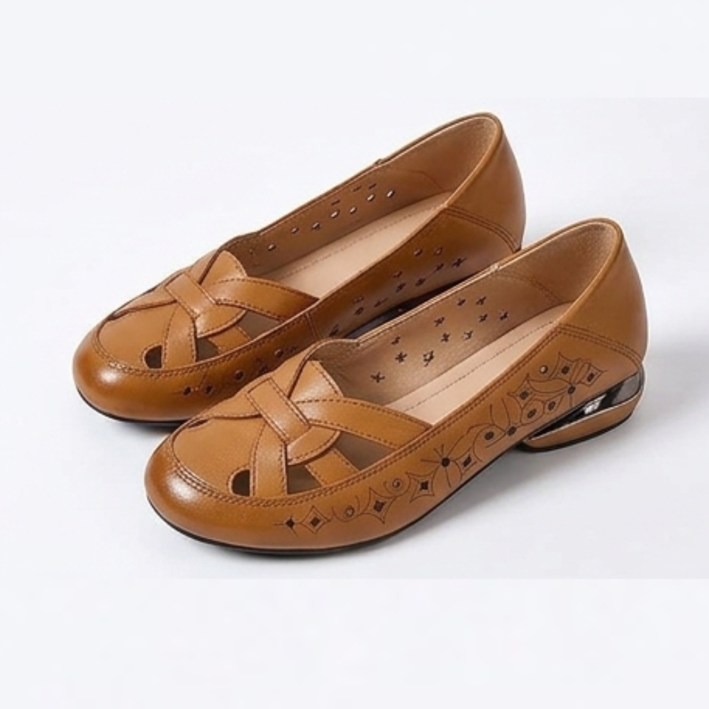 Lorella – Woven Cutout PU Slip-On Flat