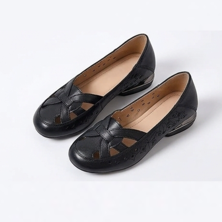 Lorella – Woven Cutout PU Slip-On Flat