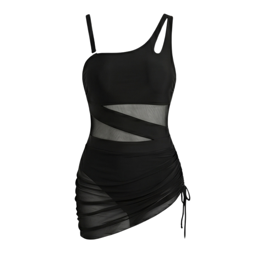 Solivia – Women's Sultry Mesh Cutout Swim Dress