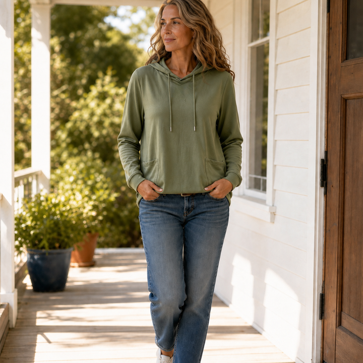 Wearbella – Drawstring Hoodie Sweater With Pockets
