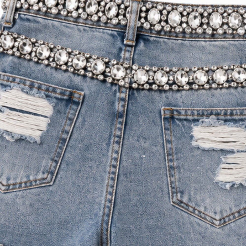 Suncrest – Rhinestone Denim-look Shorts That Don't Look Cheap Up Close