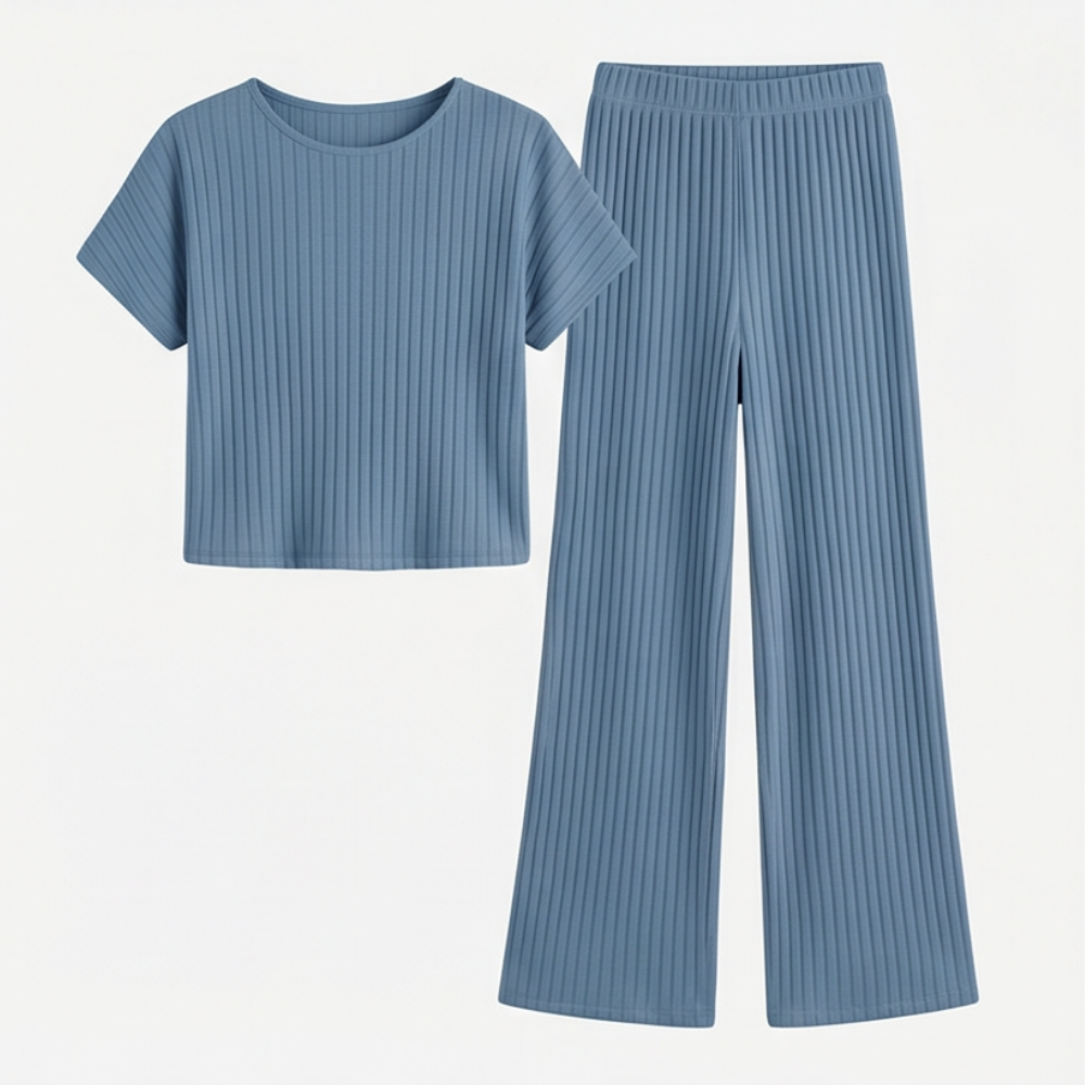 Velura – Women's Soft Ribbed Wide-Leg Set