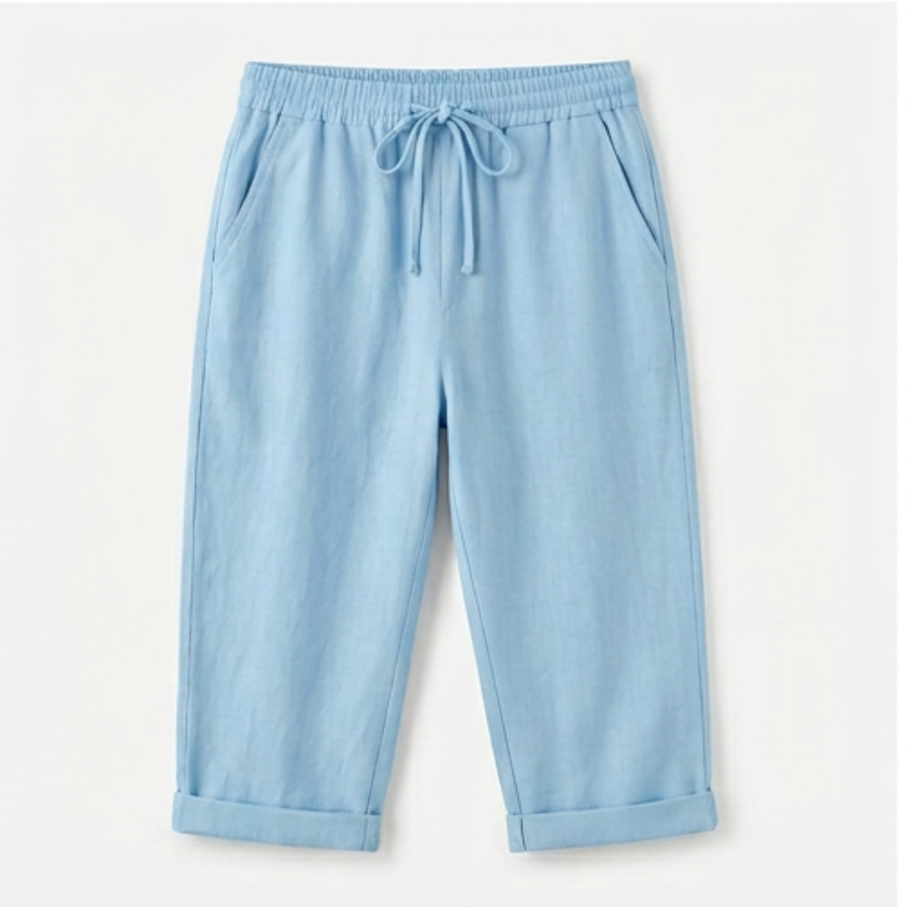 Solenna™ – Cotton-Linen Drawstring Capri