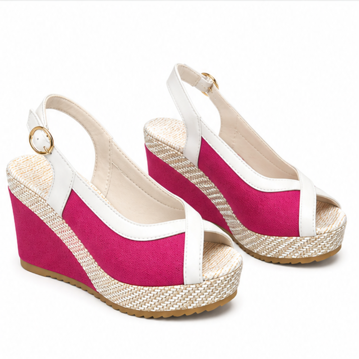 Veluna – Cushioned Peep-Toe Wedge Sandals