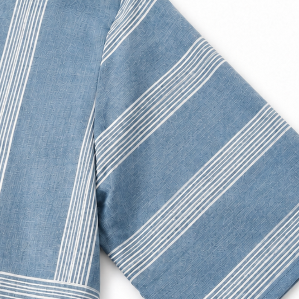 Ease & Stripe – Striped V-Neck Tunic And Trouser Set