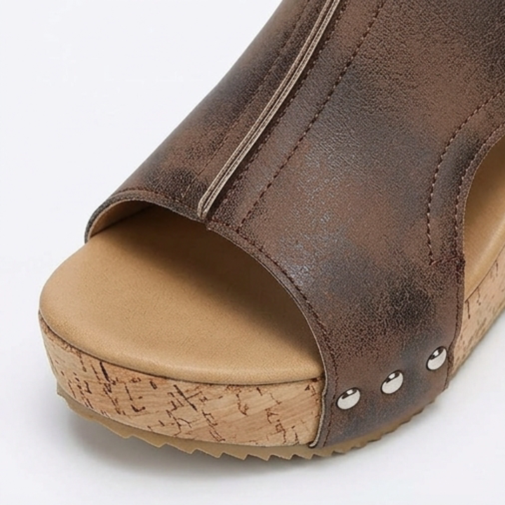 Lumera – Studded Cork Wedge Sandals