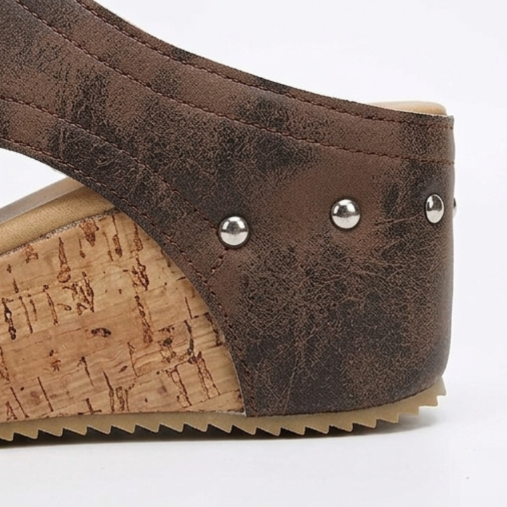 Lumera – Studded Cork Wedge Sandals