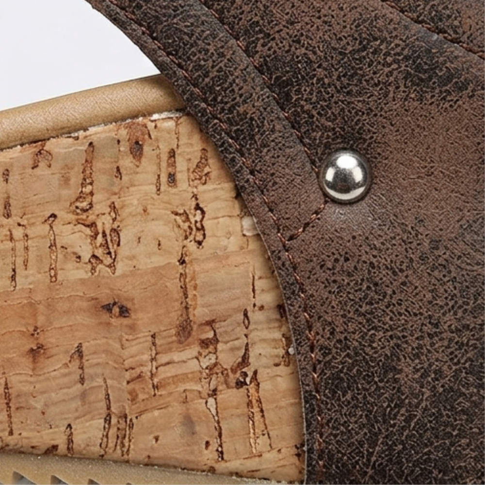 Lumera – Studded Cork Wedge Sandals