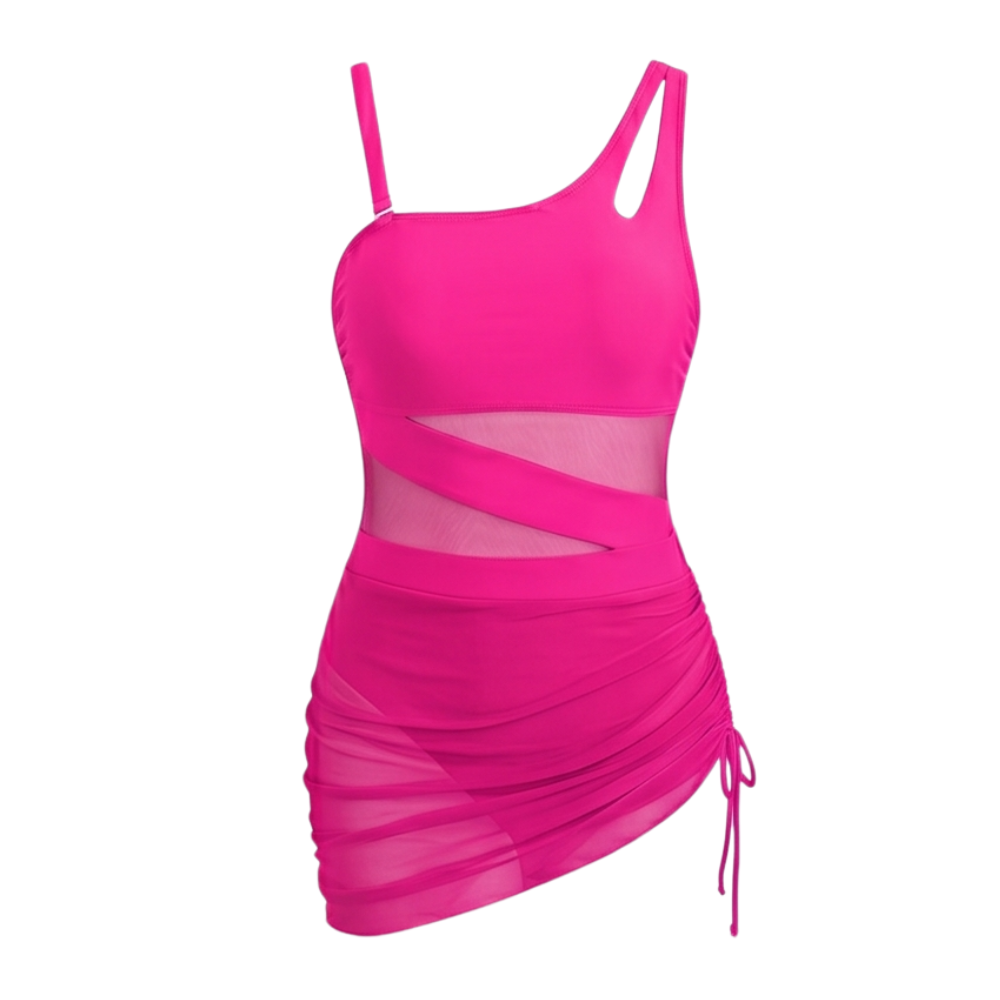 Solivia – Women's Sultry Mesh Cutout Swim Dress