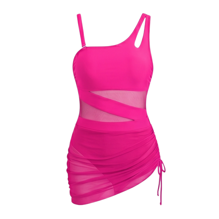Solivia – Women's Sultry Mesh Cutout Swim Dress