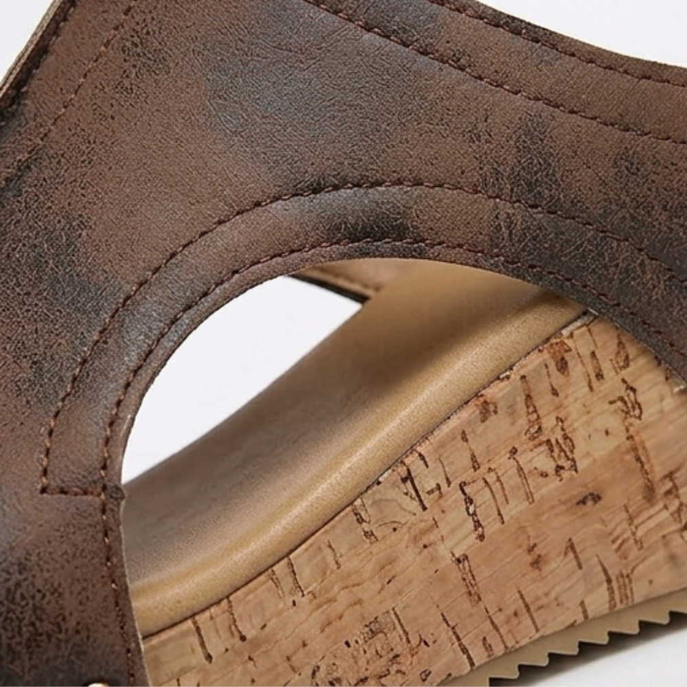 Lumera – Studded Cork Wedge Sandals