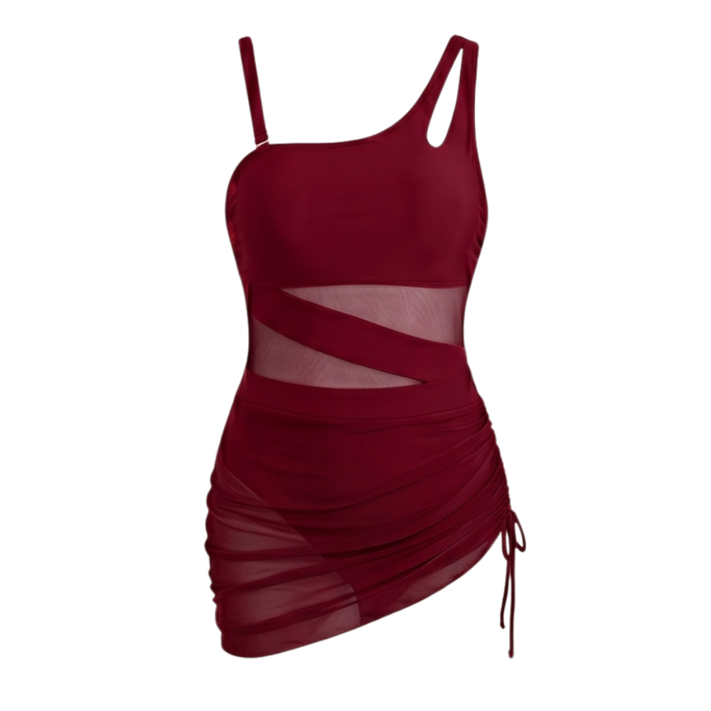 Solivia – Women's Sultry Mesh Cutout Swim Dress