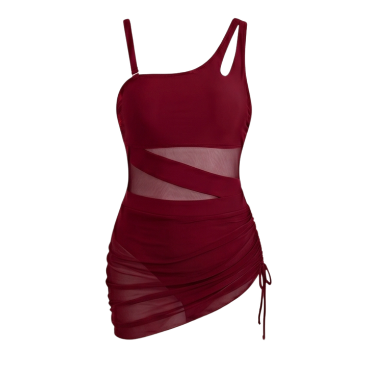 Solivia – Women's Sultry Mesh Cutout Swim Dress