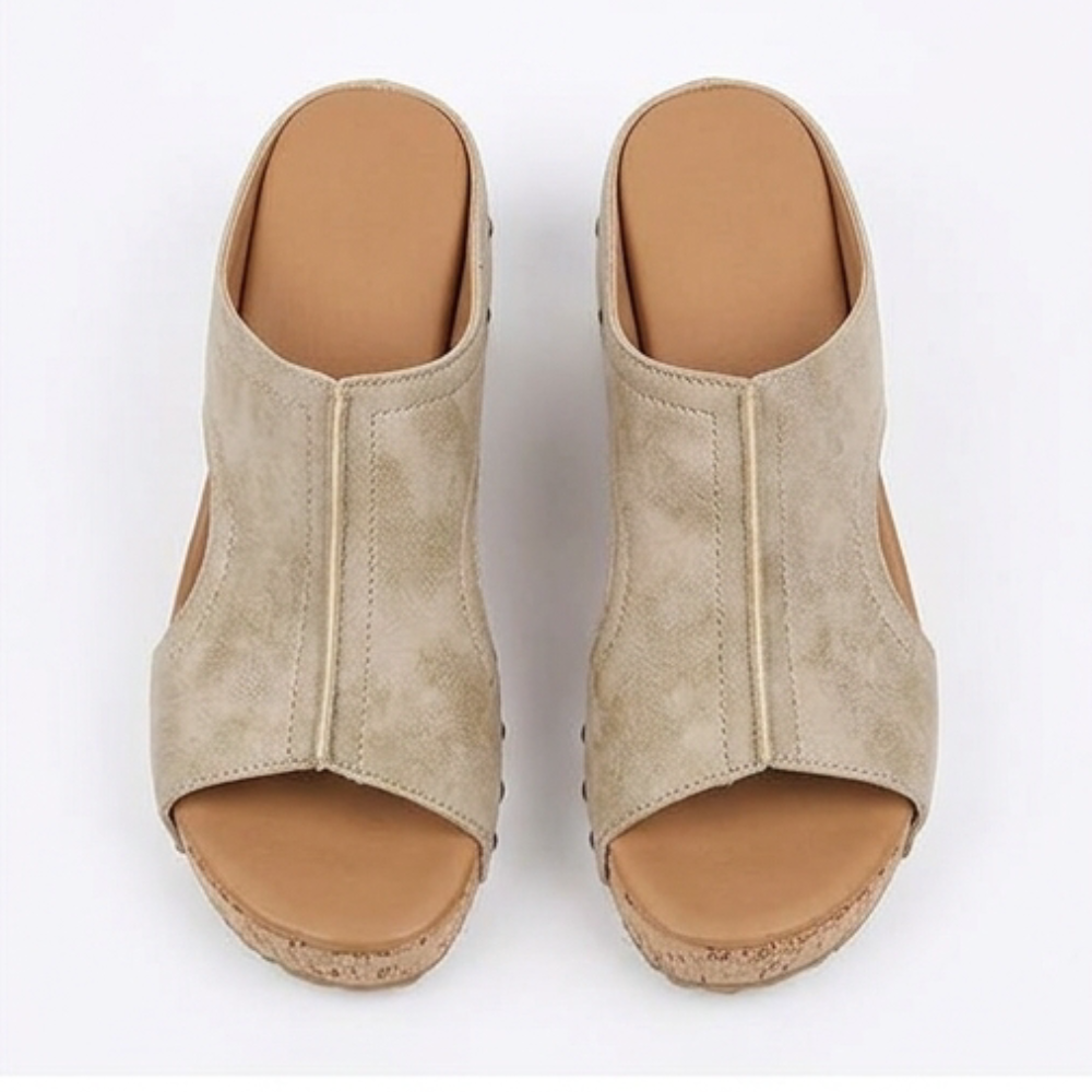 Lumera – Studded Cork Wedge Sandals