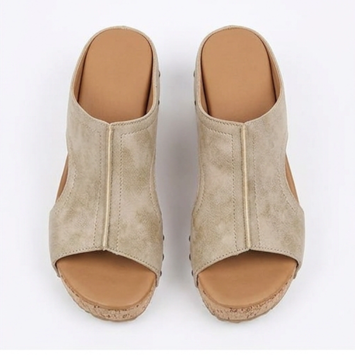 Lumera – Studded Cork Wedge Sandals