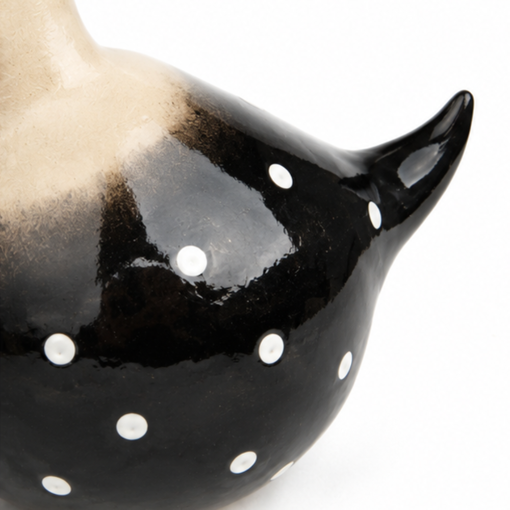 Henrietta™ – Hand-Glazed Ceramic Garden Hen with Dangling Legs