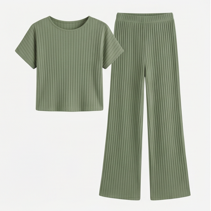 Velura – Women's Soft Ribbed Wide-Leg Set