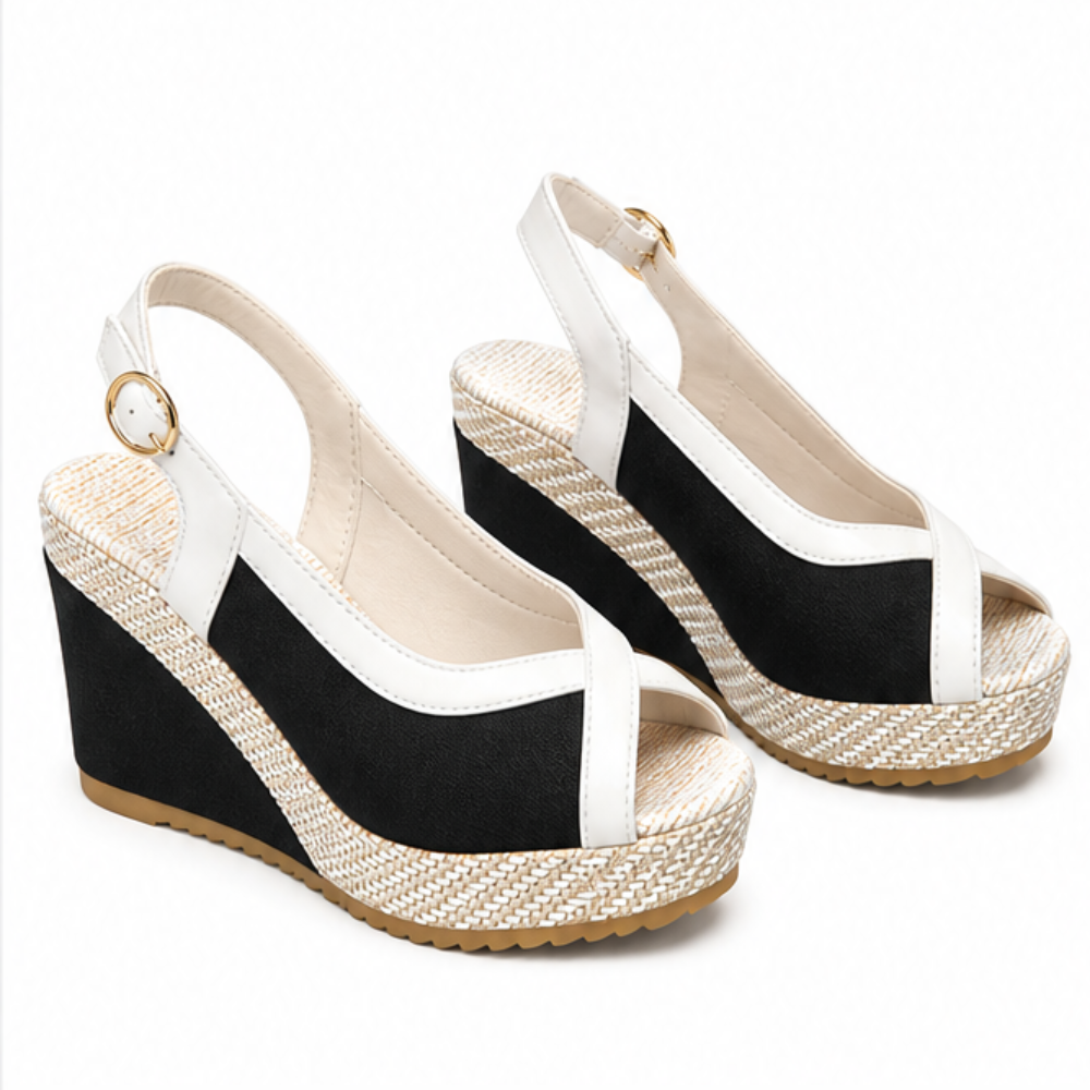 Veluna – Cushioned Peep-Toe Wedge Sandals