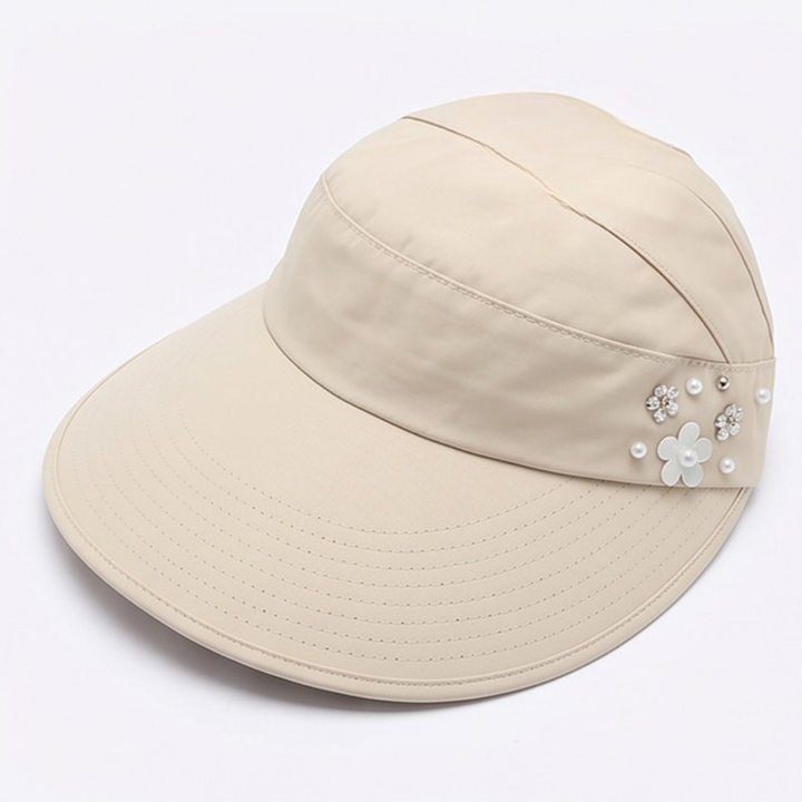 Solwen – Wide Brim Sun Visor with Ponytail Opening