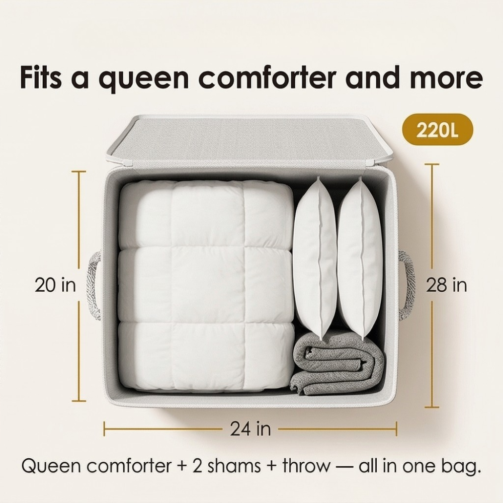 Tidara™ – Large Capacity Storage Bag for Blankets and Quilts