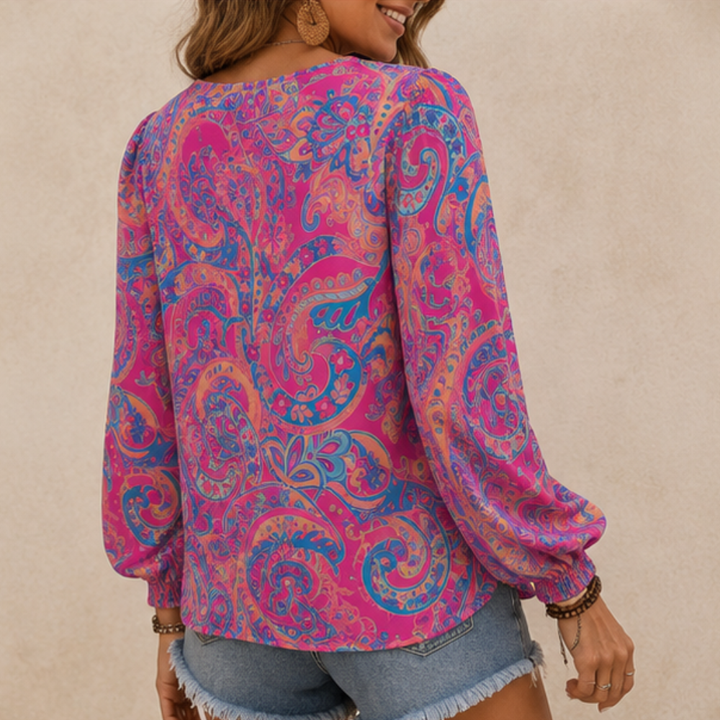 Faylynn – Puff Sleeve V-Neck Loose Top