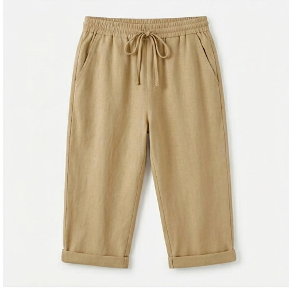 Solenna™ – Cotton-Linen Drawstring Capri