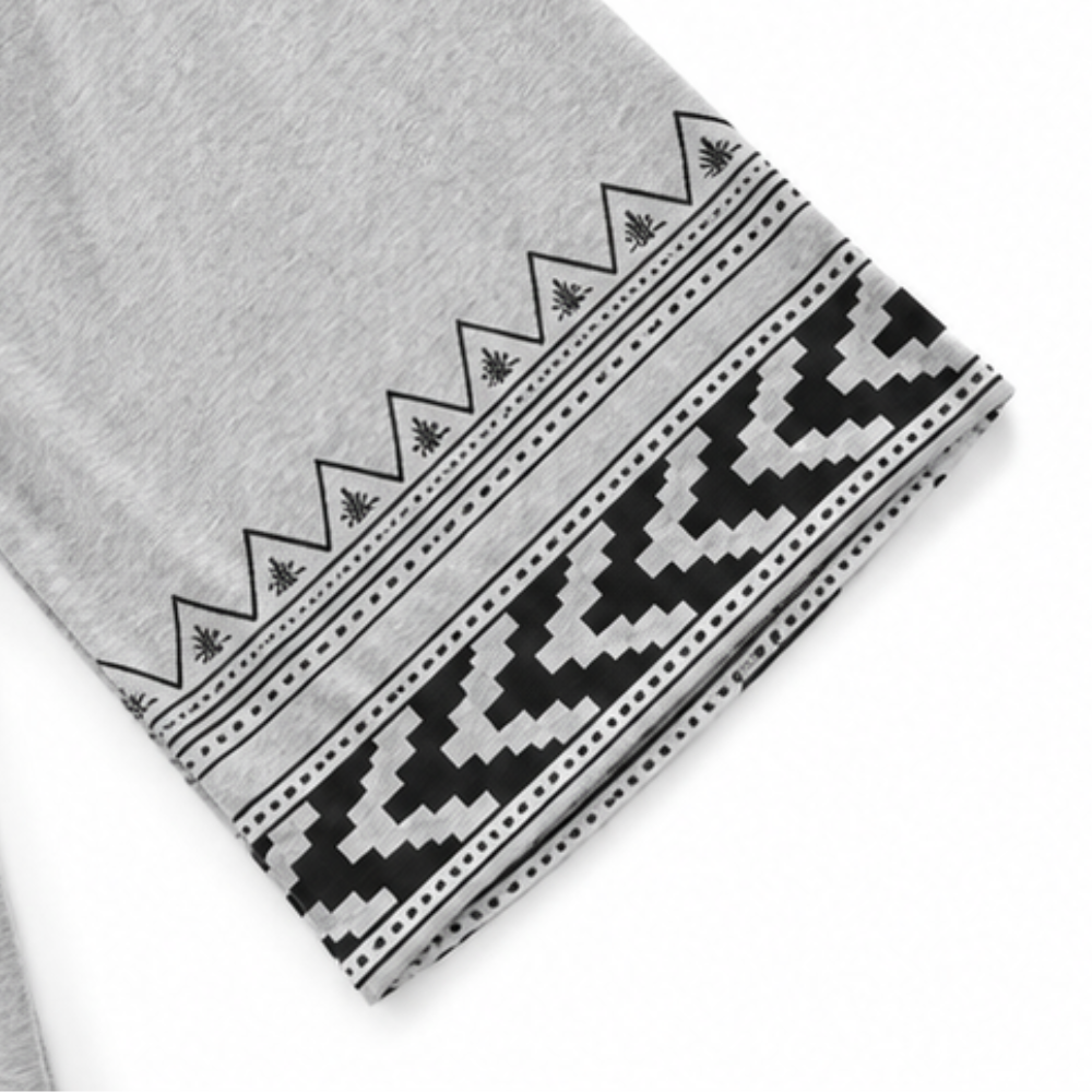 Wearbella – Retro Geometric Print Open-Front Cardigan