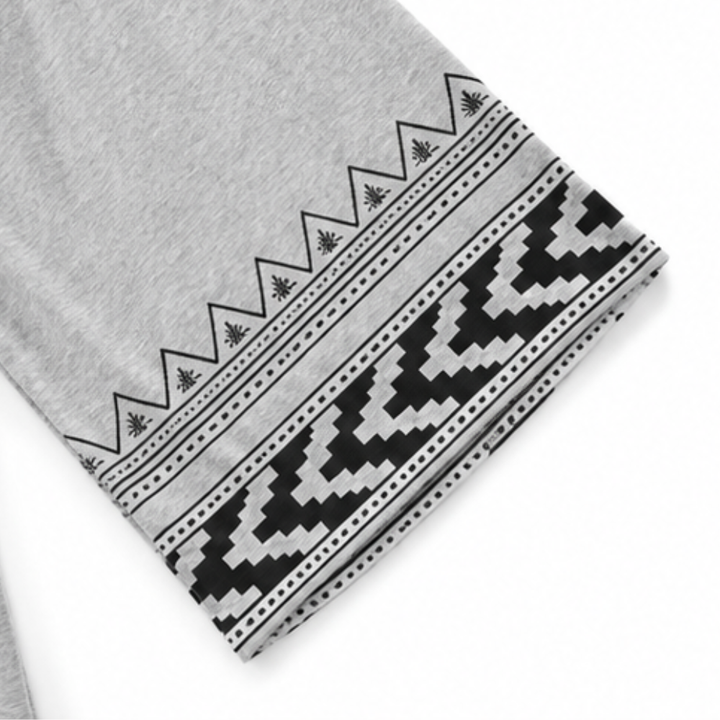 Wearbella – Retro Geometric Print Open-Front Cardigan
