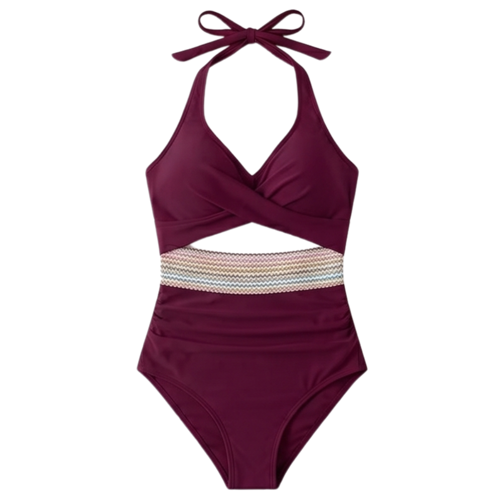 Marivela – Twist-Front One-Piece Swimsuit with Cutout Waist