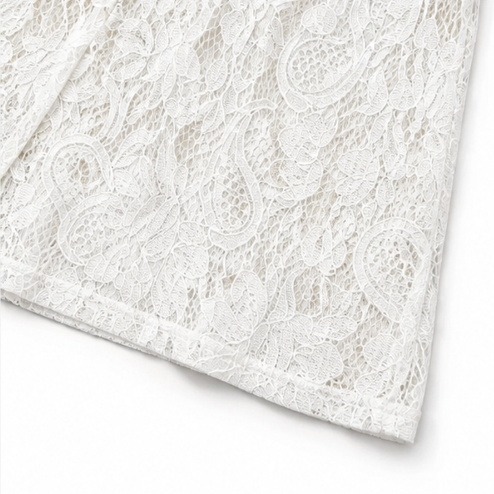 Veluna – Lace-look Open-Front Short Sleeve Vest