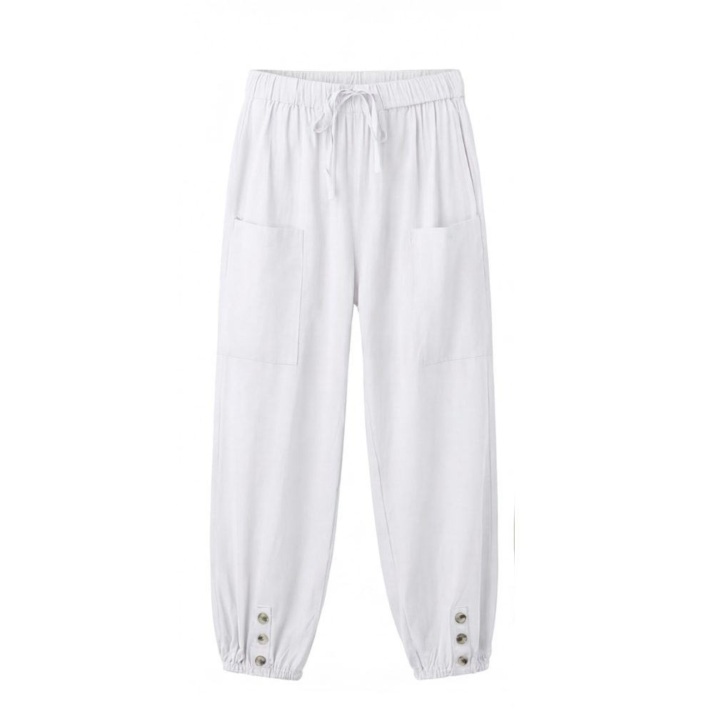 Breezlin™ – Lightweight Summer Capris with Button Hem