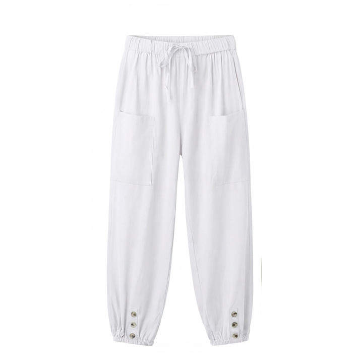 Breezlin™ – Lightweight Summer Capris with Button Hem