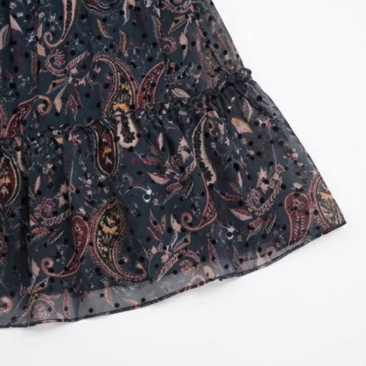 Floressa – Women's Tiered Chiffon Paisley Midi Dress