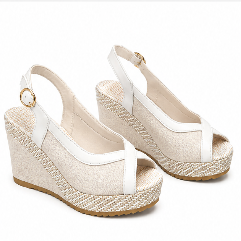 Veluna – Cushioned Peep-Toe Wedge Sandals