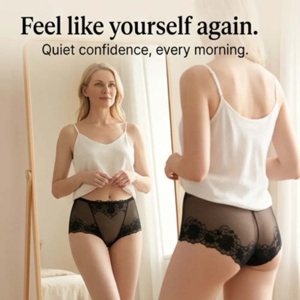 Lumeris – High-Waisted Lace Panties for Women, Smoothing Tummy Control, Seamless Comfort