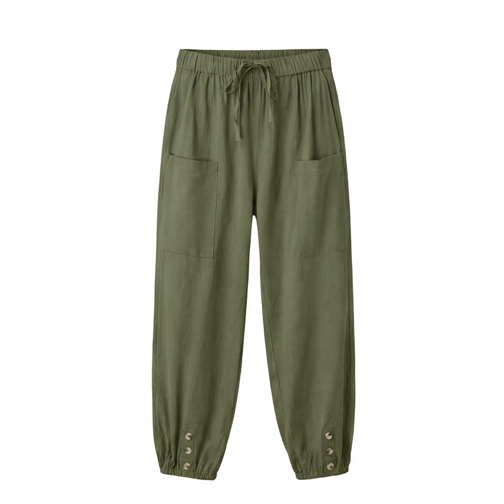 Breezlin™ – Lightweight Summer Capris with Button Hem