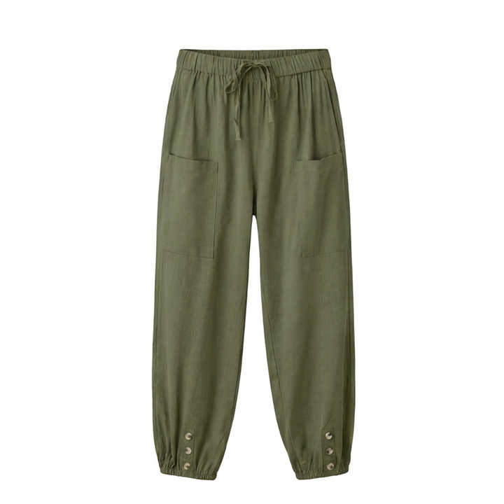 Breezlin™ – Lightweight Summer Capris with Button Hem