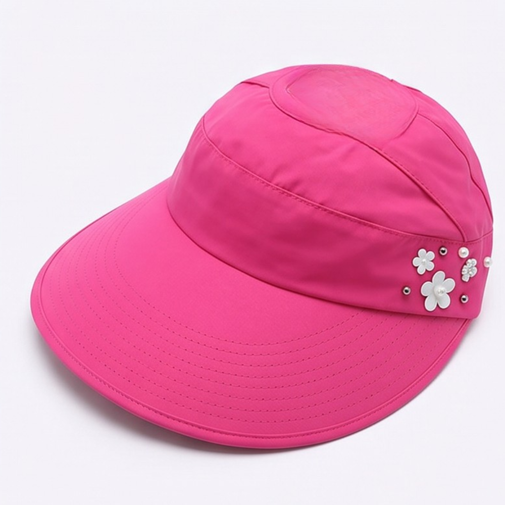 Solwen – Wide Brim Sun Visor with Ponytail Opening
