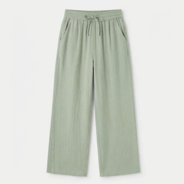 Linara – Women's Wide Leg Linen Look Drawstring Trousers