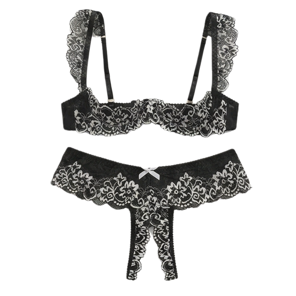 Lunaveil – Women's Floral Lace Bra and Panty Set