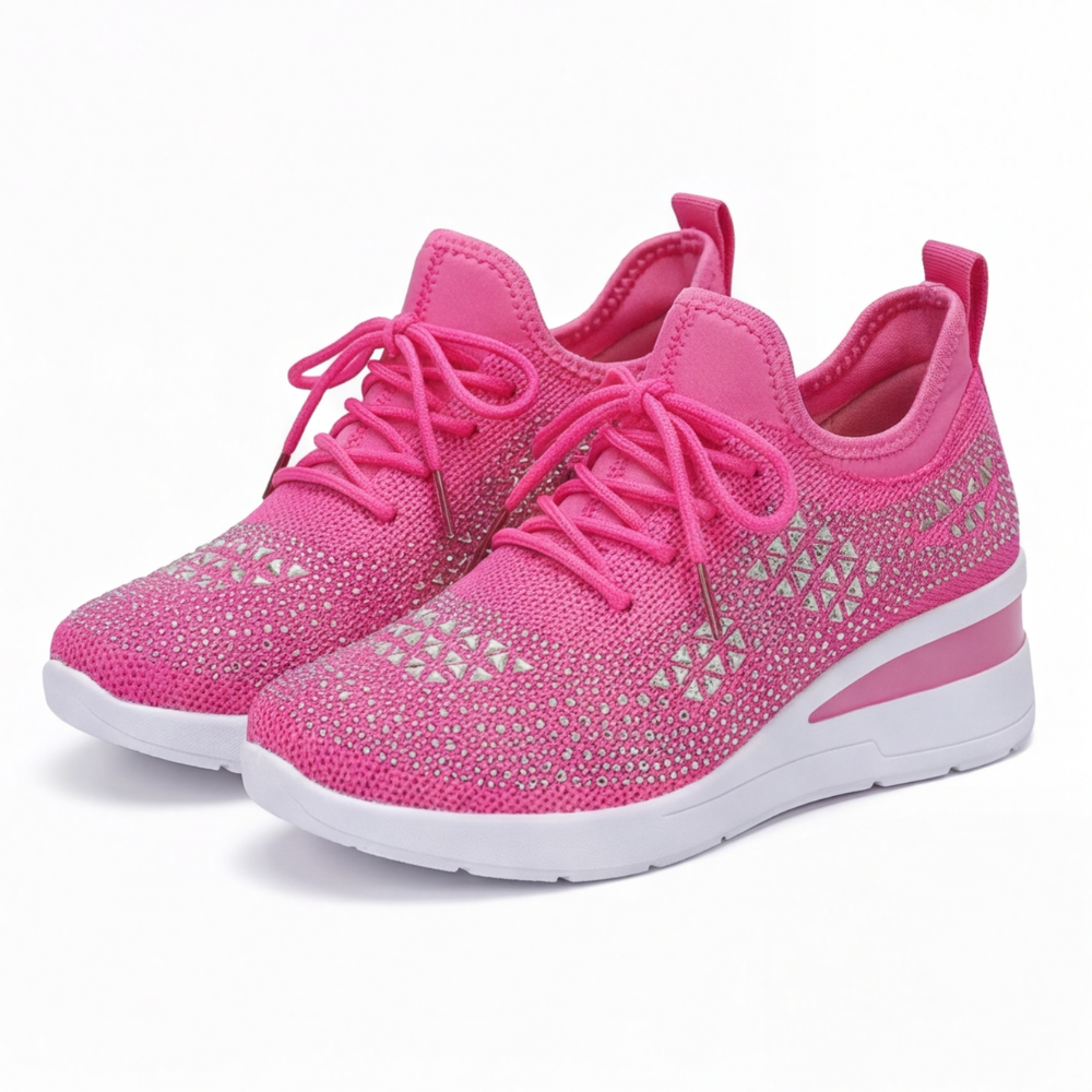 Stellara – Women’s Rhinestone Wedge Sneakers