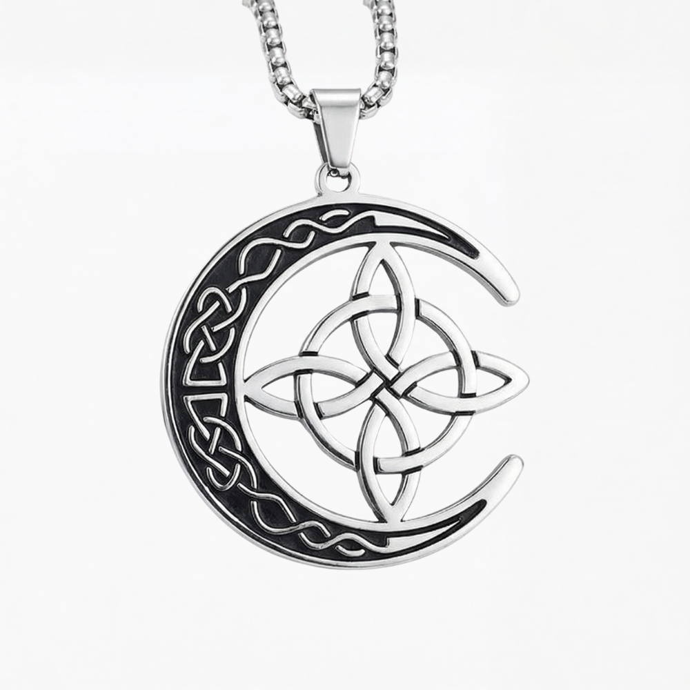 Lunara – Celtic Moon and Knot Pendant