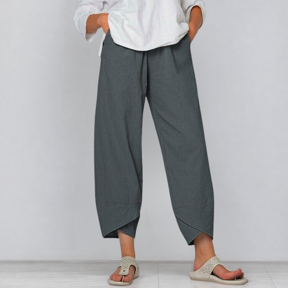 Solivia – Tulip Hem Cropped Wide Leg Pants with Pockets – Clarendale