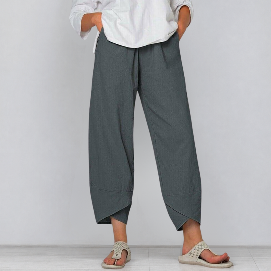 Solivia – Tulip Hem Cropped Wide Leg Pants with Pockets – Clarendale