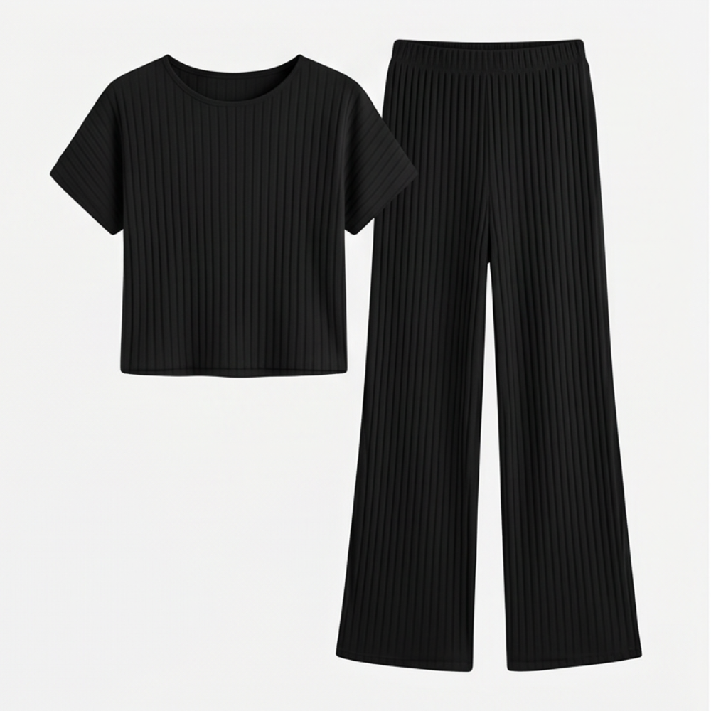 Velura – Women's Soft Ribbed Wide-Leg Set
